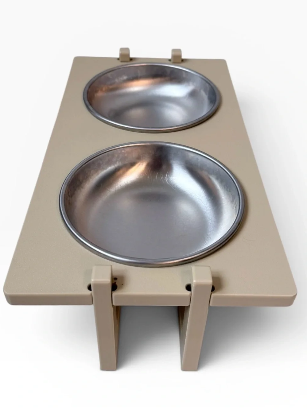 Basis Pet Double Bowl Cat or Small Dog Raised Feeder Set